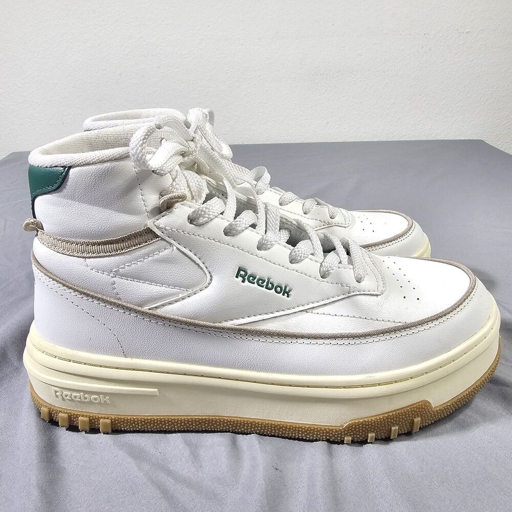 Reebok Club C Extra Platform High Top Sneakers Chalk Glen Green 100069468 Women